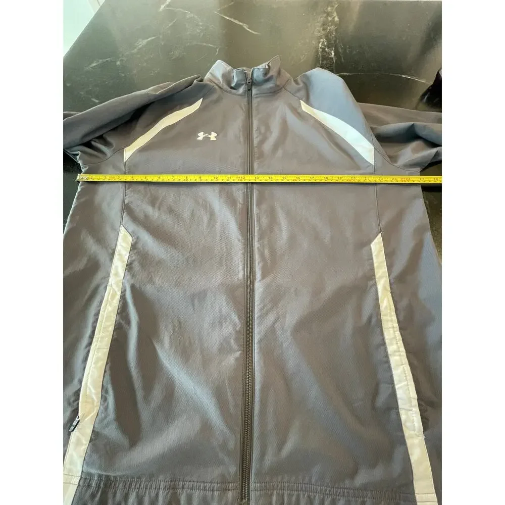 Under Armour Gray and White Track Jacket Large - Picture 8 of 12